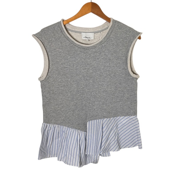 3.1 Phillip Lim Grey French Terry Combo Tank Top Size S/P - Picture 3 of 7